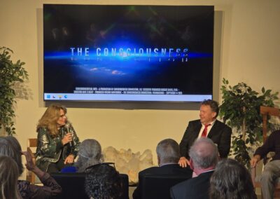 Dave Beaty at Monroe Institute film screening with Allyn Evans CEO